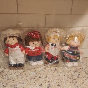 Vintage Collectible Campbell's Soup Rag Dolls Set Of 4